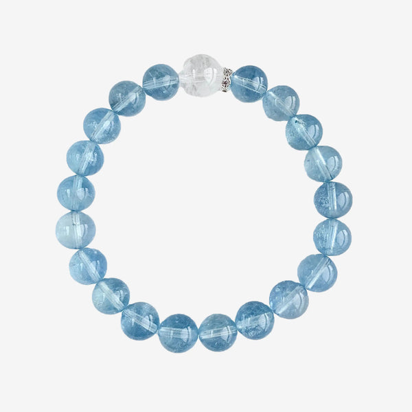 Blue Kyanite and Crystal Quartz Stretch Bracelet