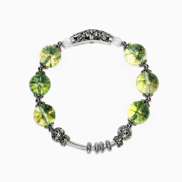 Natural Green Ghost Emotional Healing Good Luck Bracelet