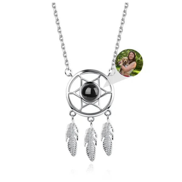 Personalized Photo Projection Necklace - Dream Catcher