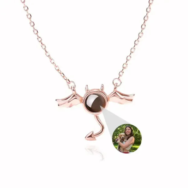 Little Devil Personalized Photo Projection Necklace