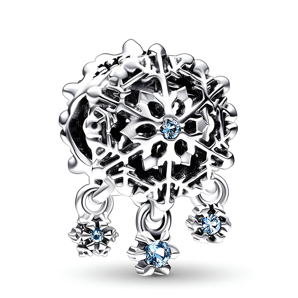 Blue diamond snowflake pendant