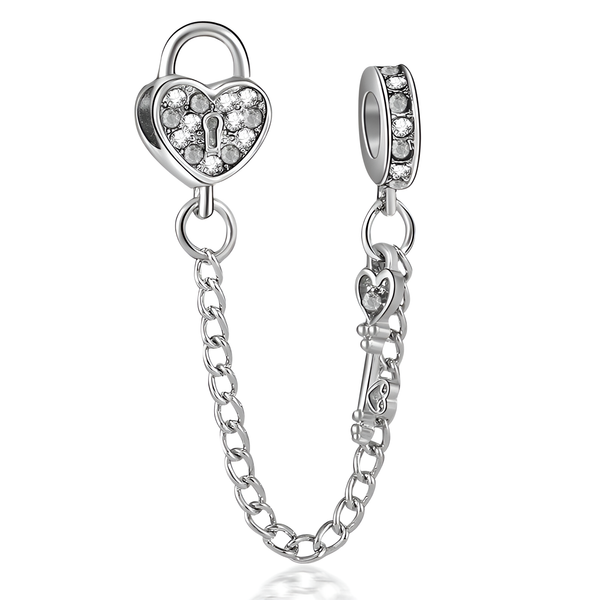 Love lock buckle inlaid with diamond DIY chain clip positioning beads