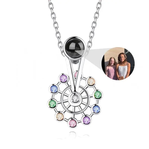 Customized photo projection color Ferris wheel necklace