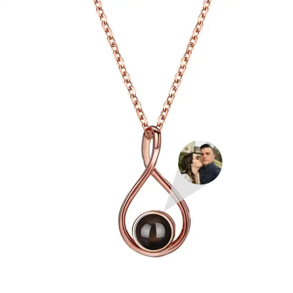 925 Silver Geometric Photo Projection Necklace