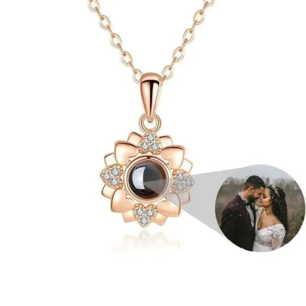 Crystal Petal Photo Projection Necklace